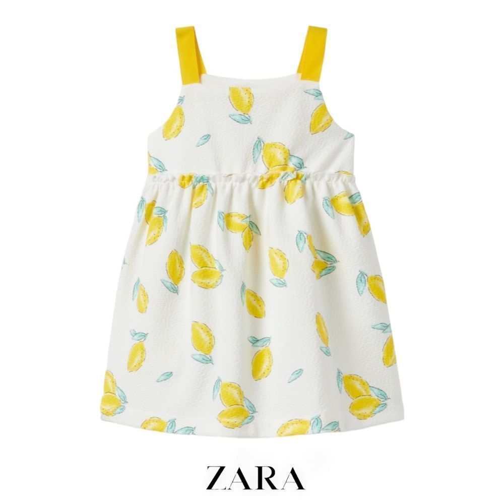 Zara Kids Dress with Yellow and White Lemon Print